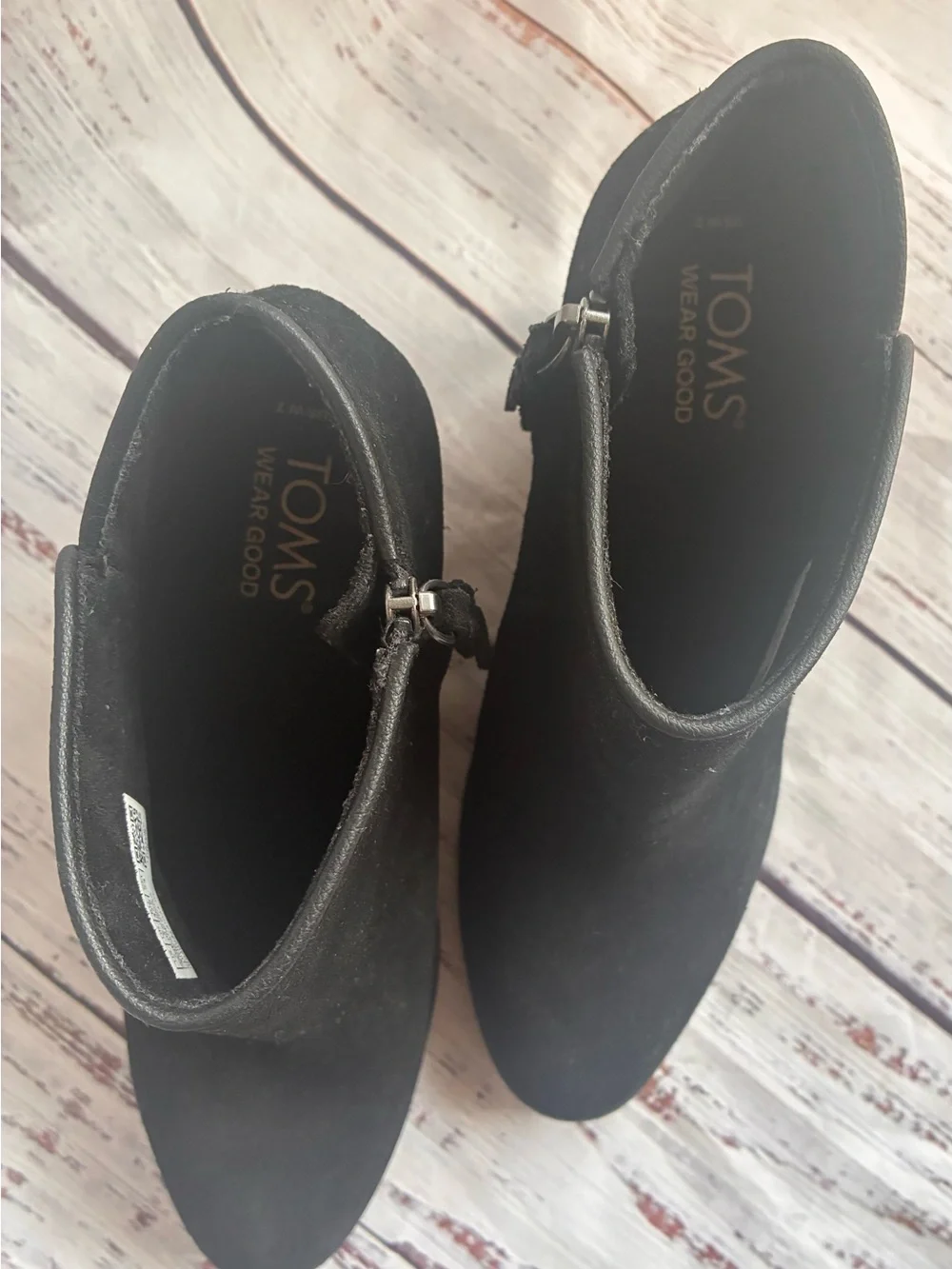 Toms Wear Good Suede Wedge Ankle Booties - Women's Size 7 - Picture 3 of 6